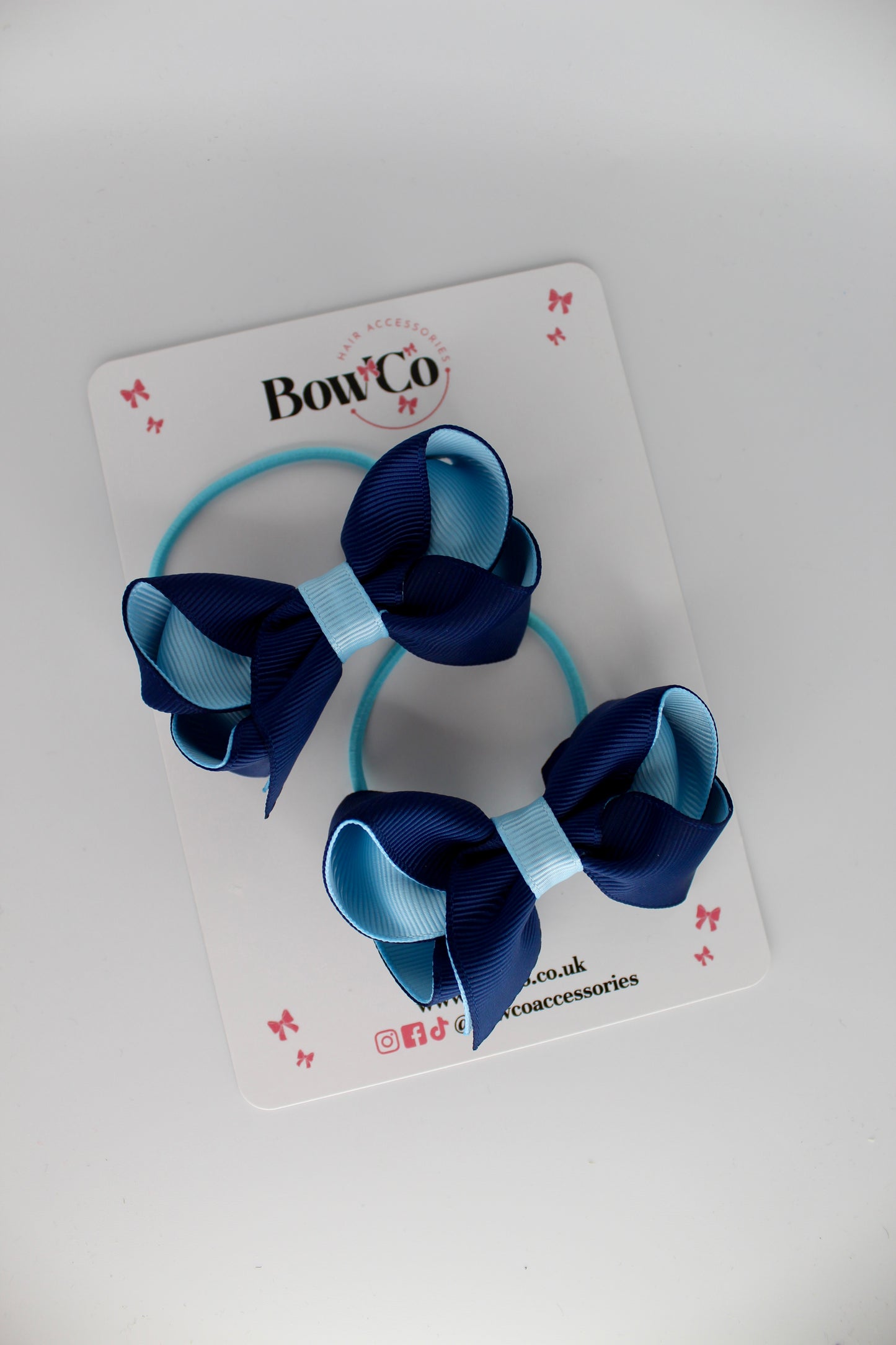 Loop Bow Set - Elastic - Navy Blue and Blue Topaz