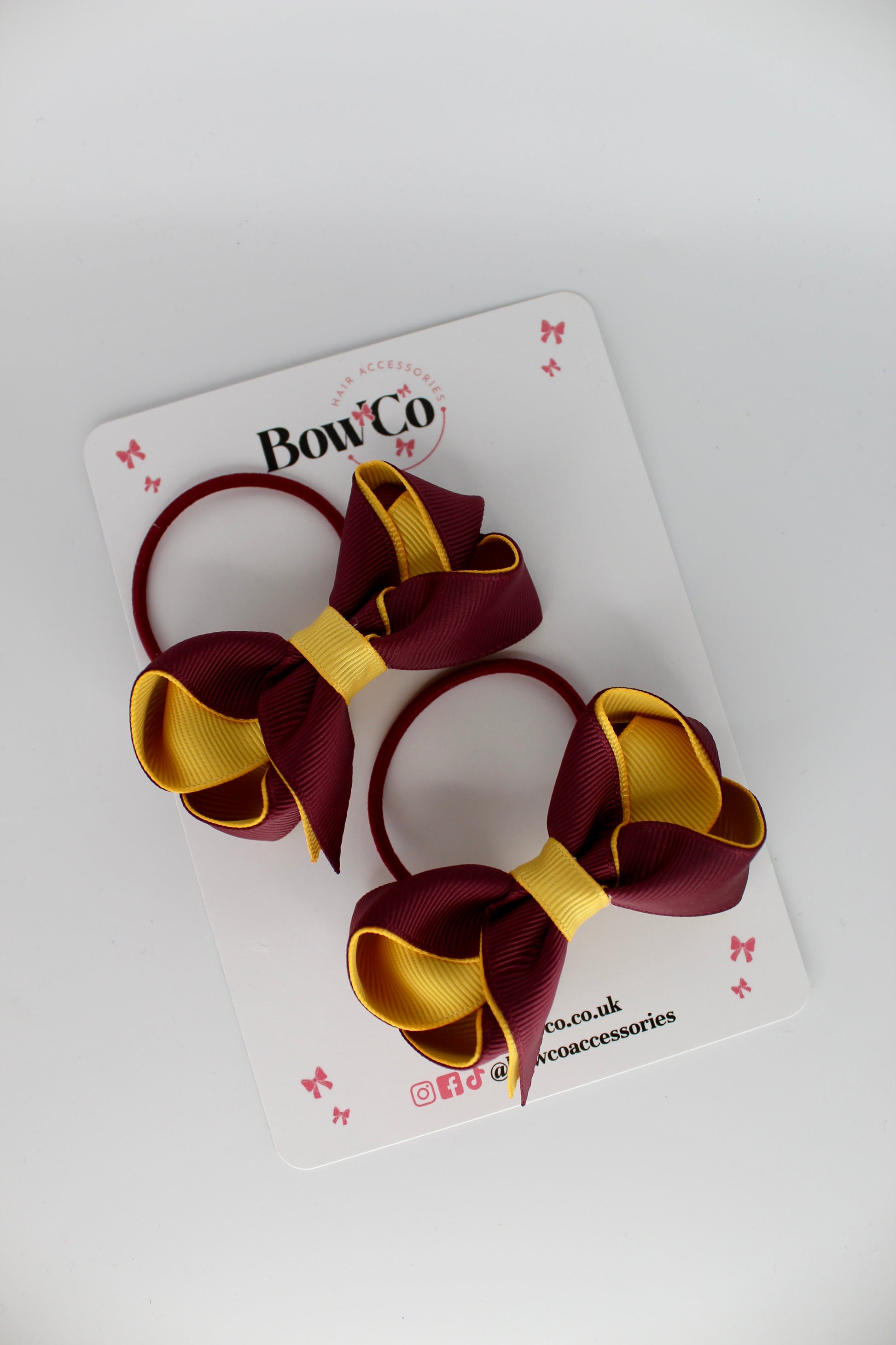 Loop Bow Set - Elastic - Burgundy and Yellow Gold