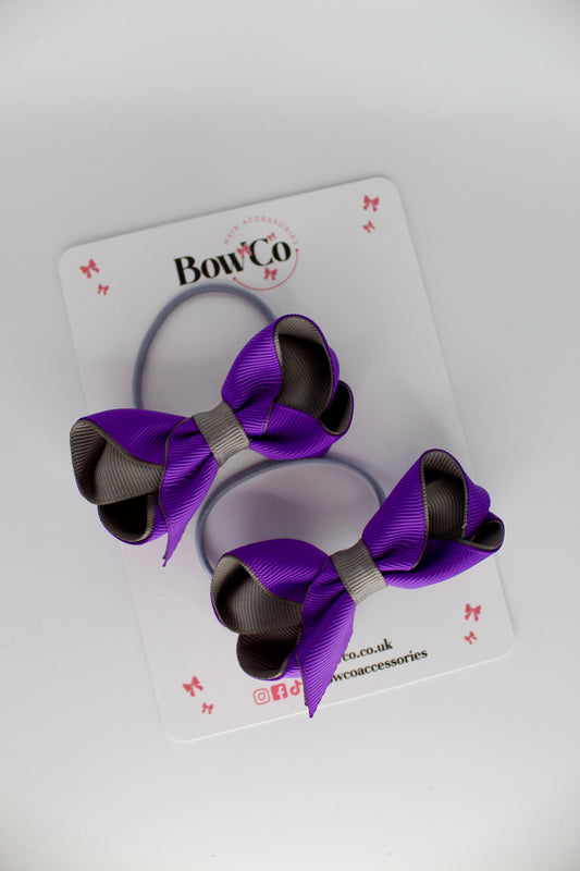 Loop Bow Set - Elastic - Purple and Metal Grey