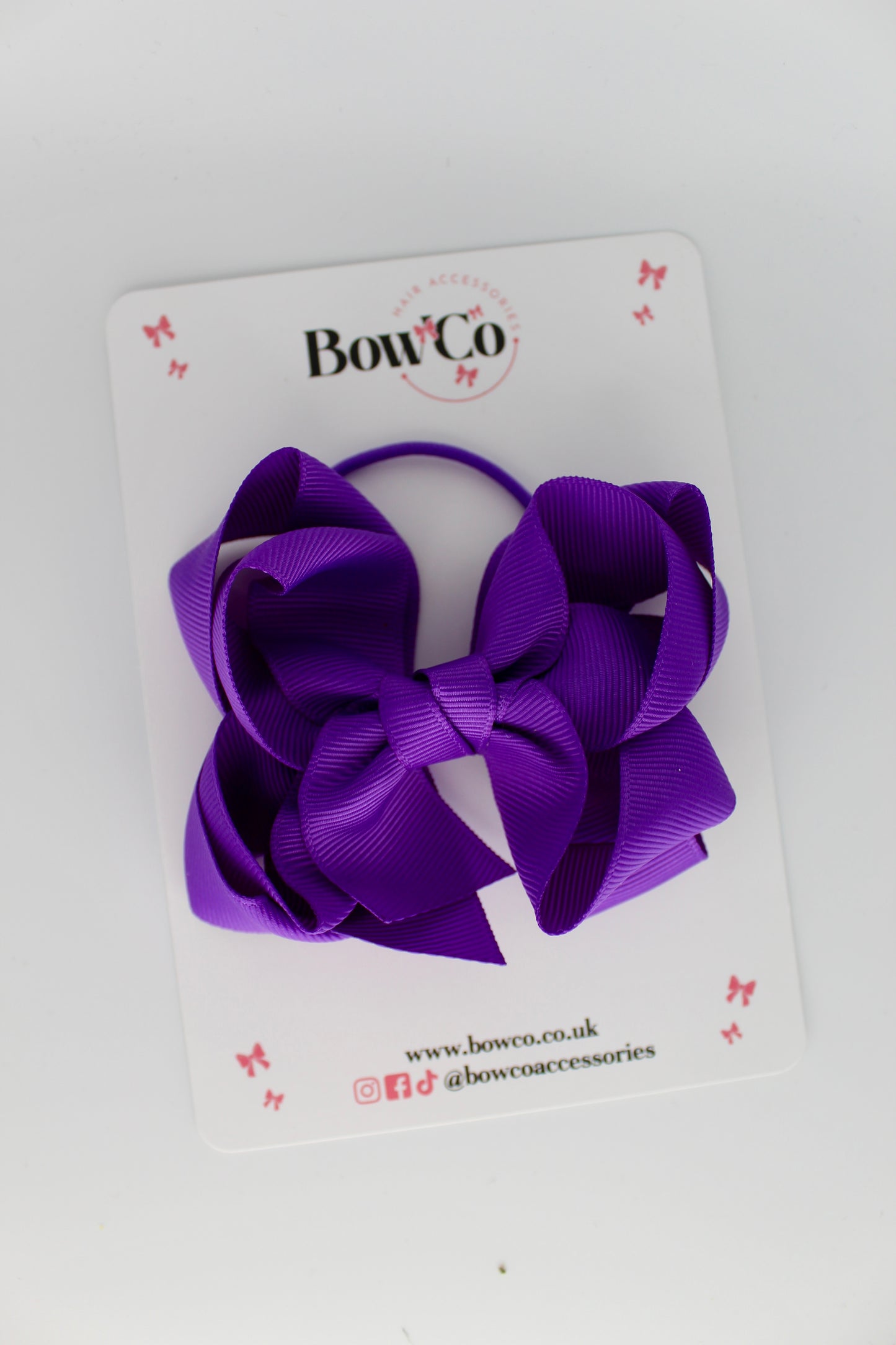 Double Loop Bow - Elastic - Purple