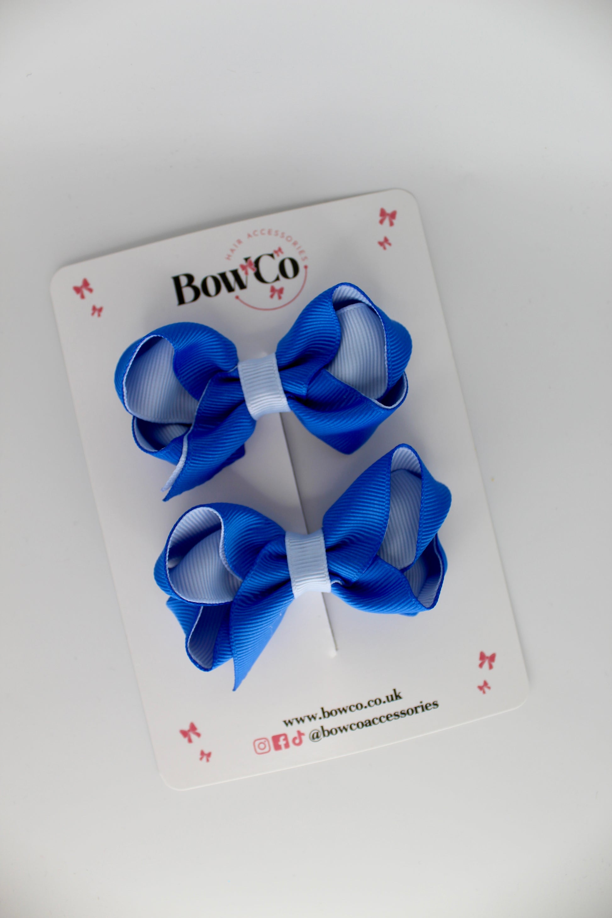 Loop Bow Set - Clip - Royal Blue and Bluebell