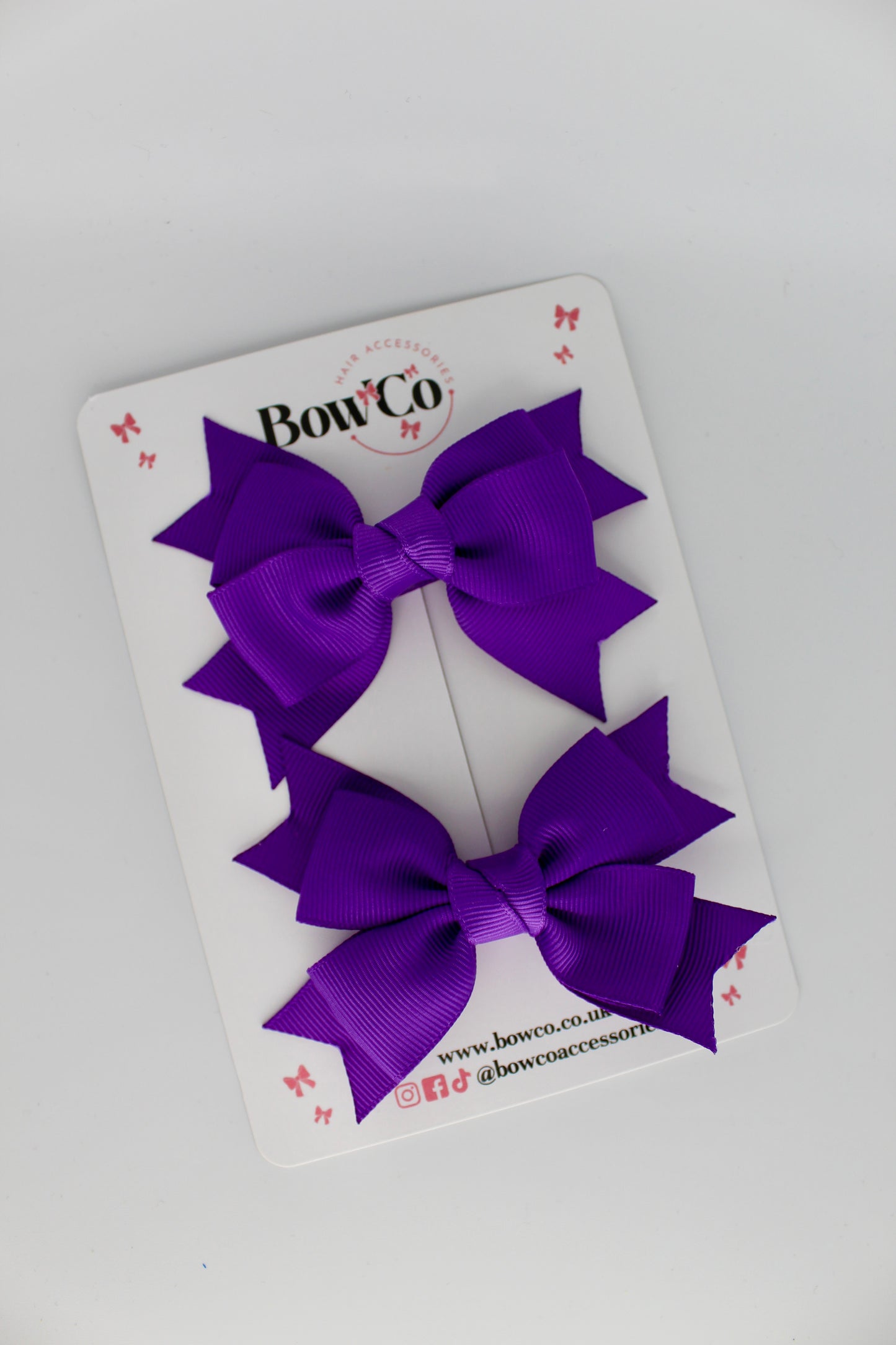 Knot Bow Set - Clip - Purple