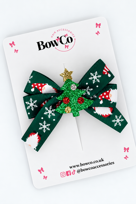 Christmas Tree Hair Bow – Green Festive Novelty Bow