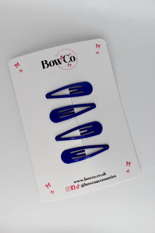 Navy Blue Snap Clips - Pack of 4