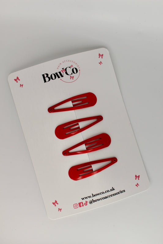Red Snap Clips - Pack of 4
