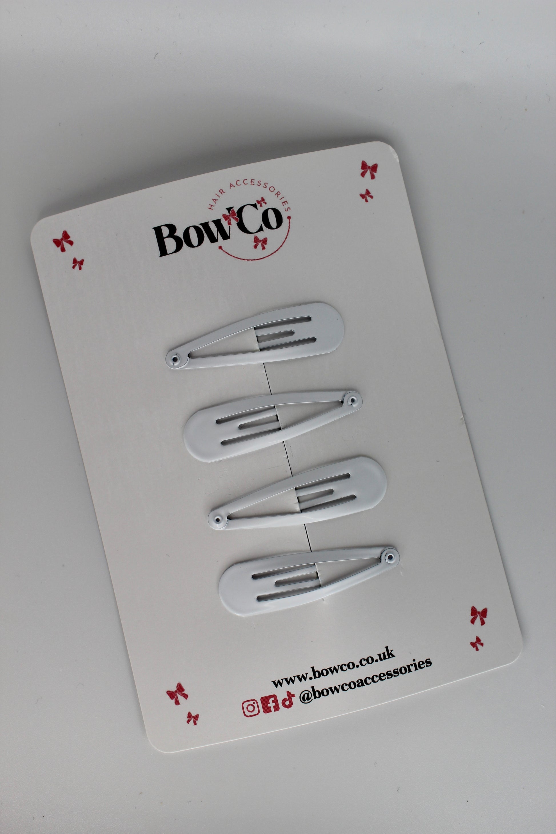 White Snap Clips - Pack of 4