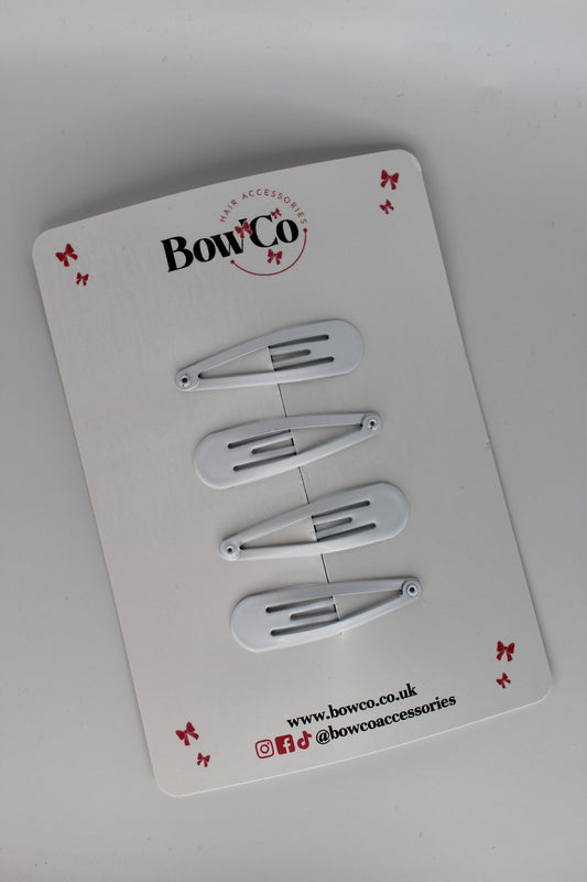 White Snap Clips - Pack of 4