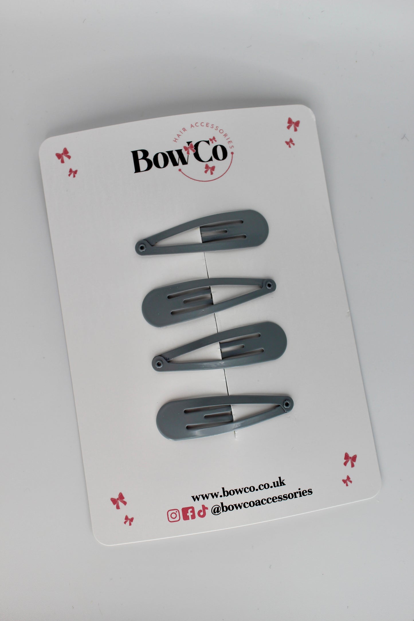 Grey Snap Clips - Pack of 4