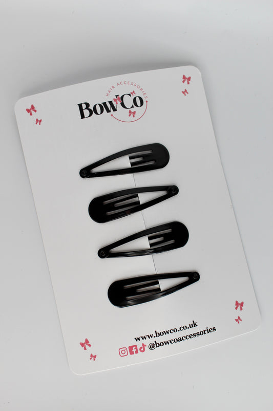 Black Snap Clips - Pack of 4