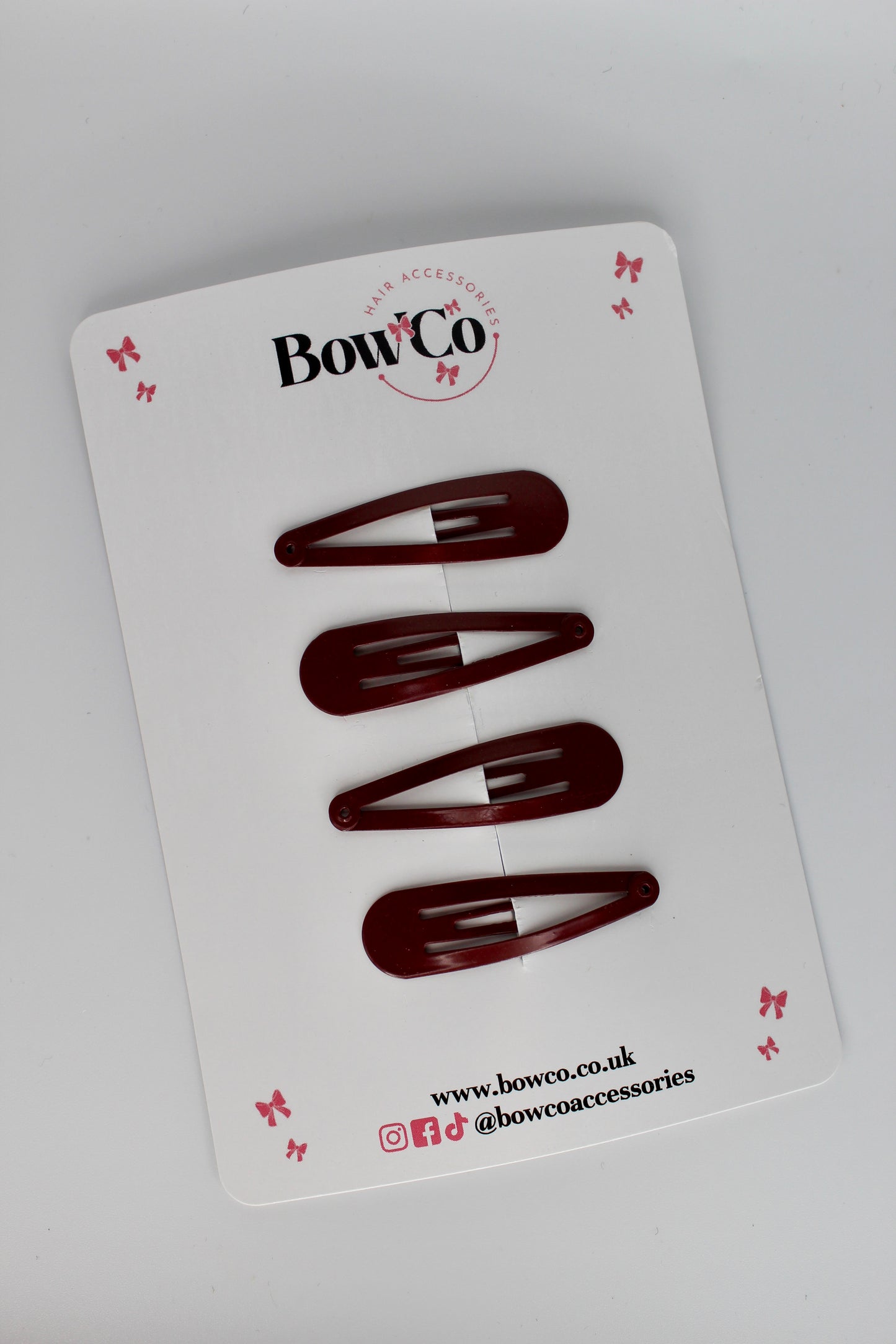 Burgundy Snap Clips - Pack of 4