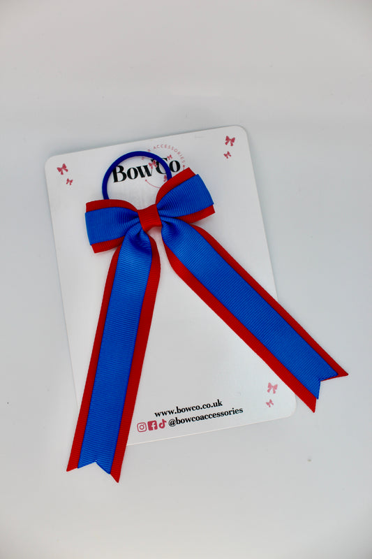 School Royal Blue Bow and Red - Tuxedo Tails Bow - Elastic