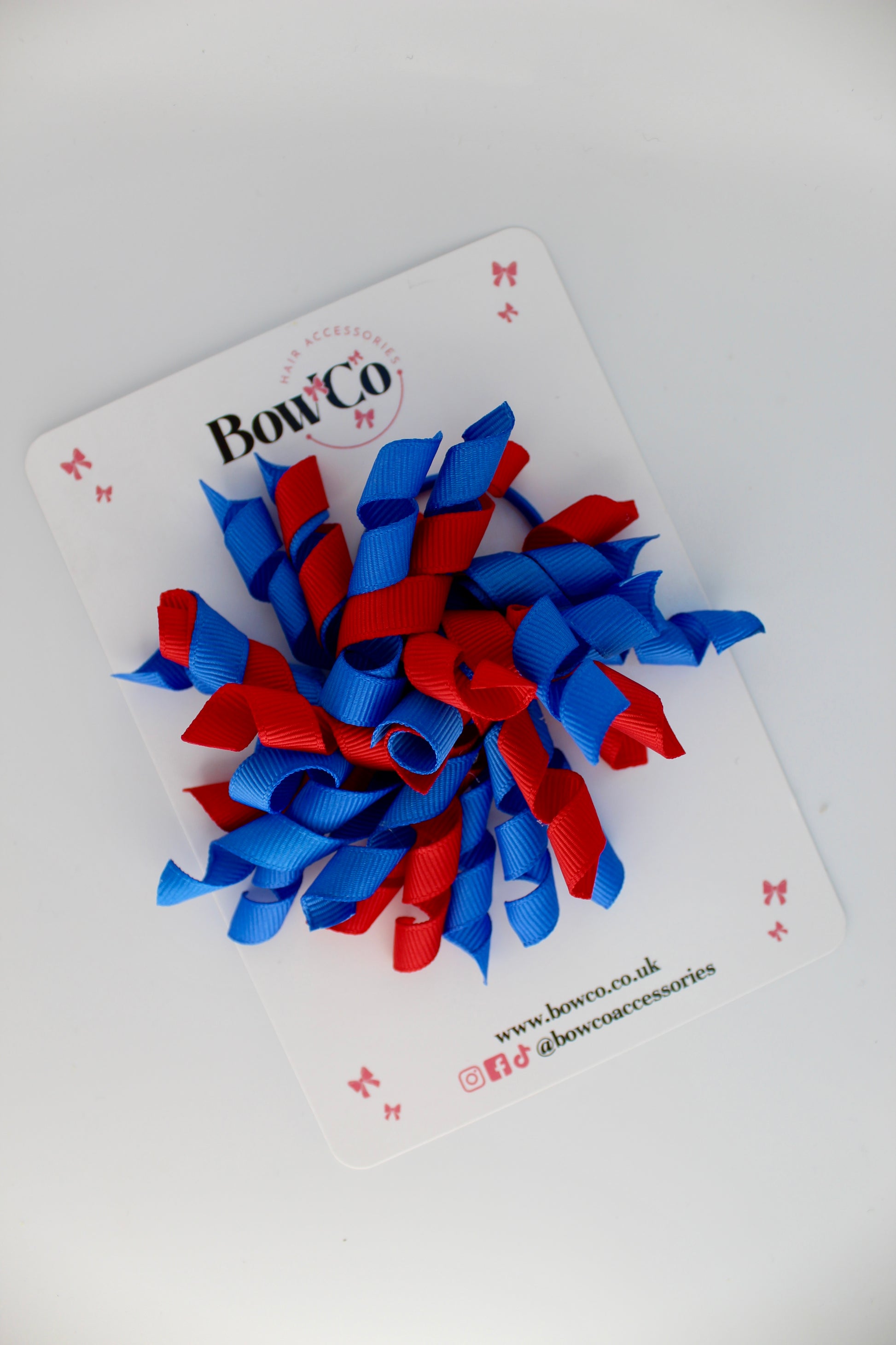 School Bow Royal Blue and Red - Corker Bow - Elastic