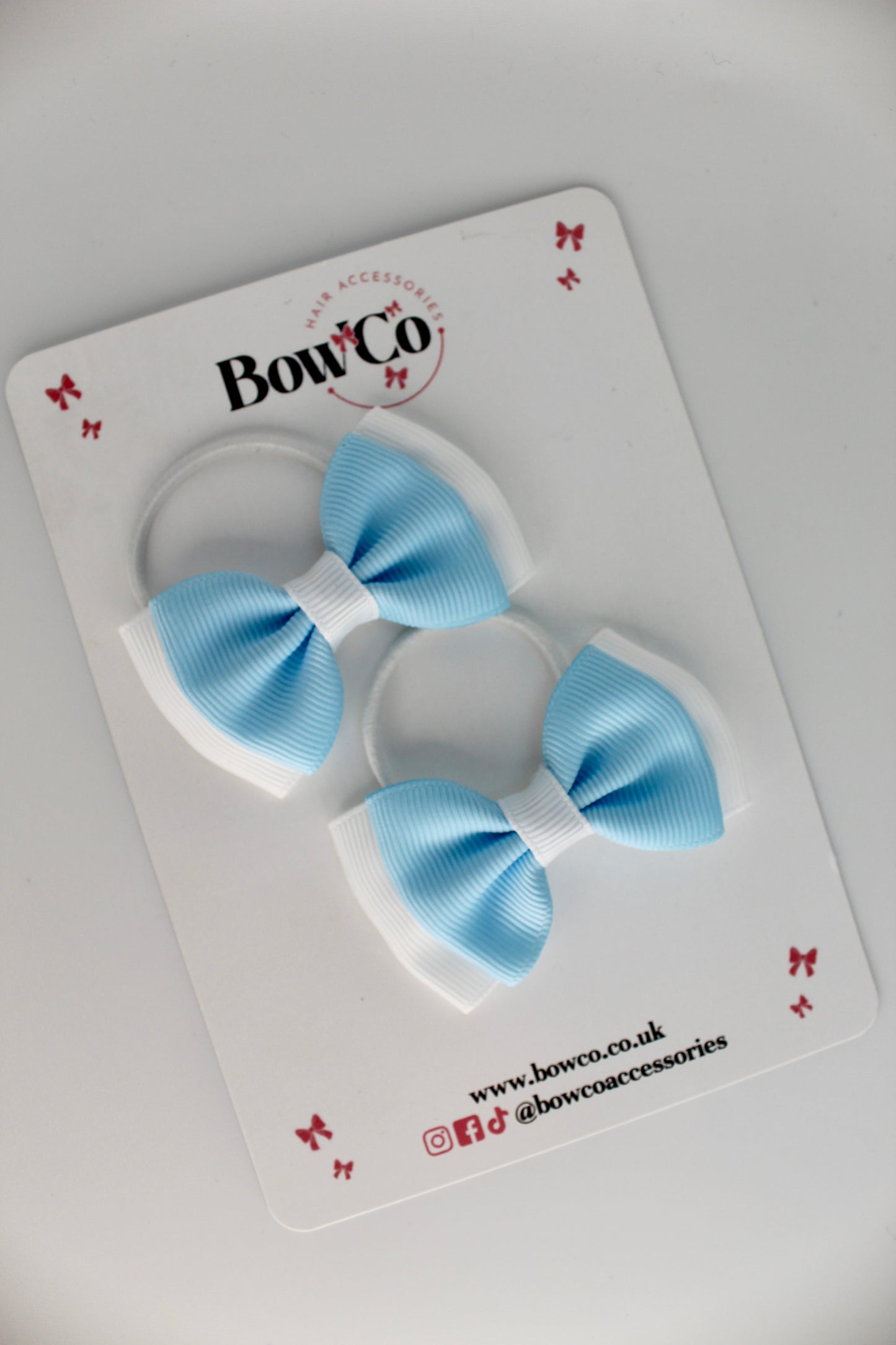 Double Lapel Bow - Pastel Blue - Elastic