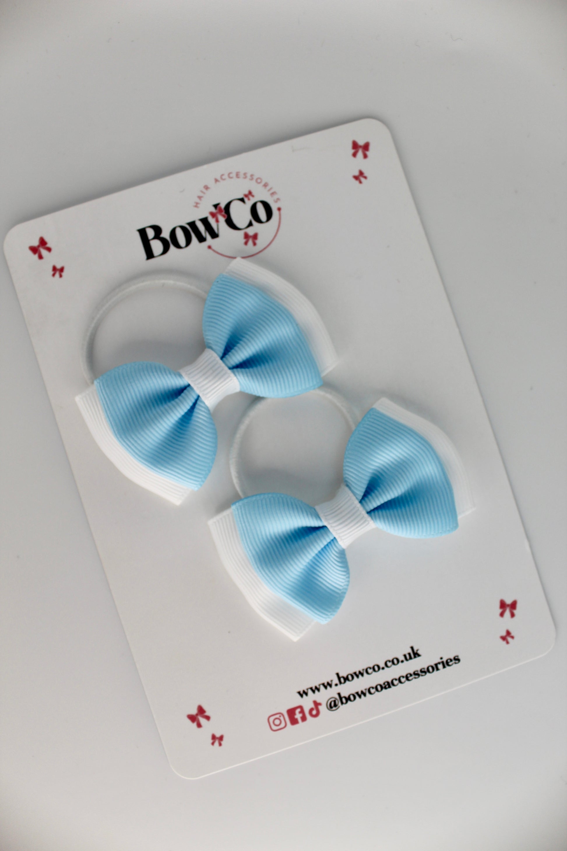 Double Lapel Bow - Pastel Blue - Elastic