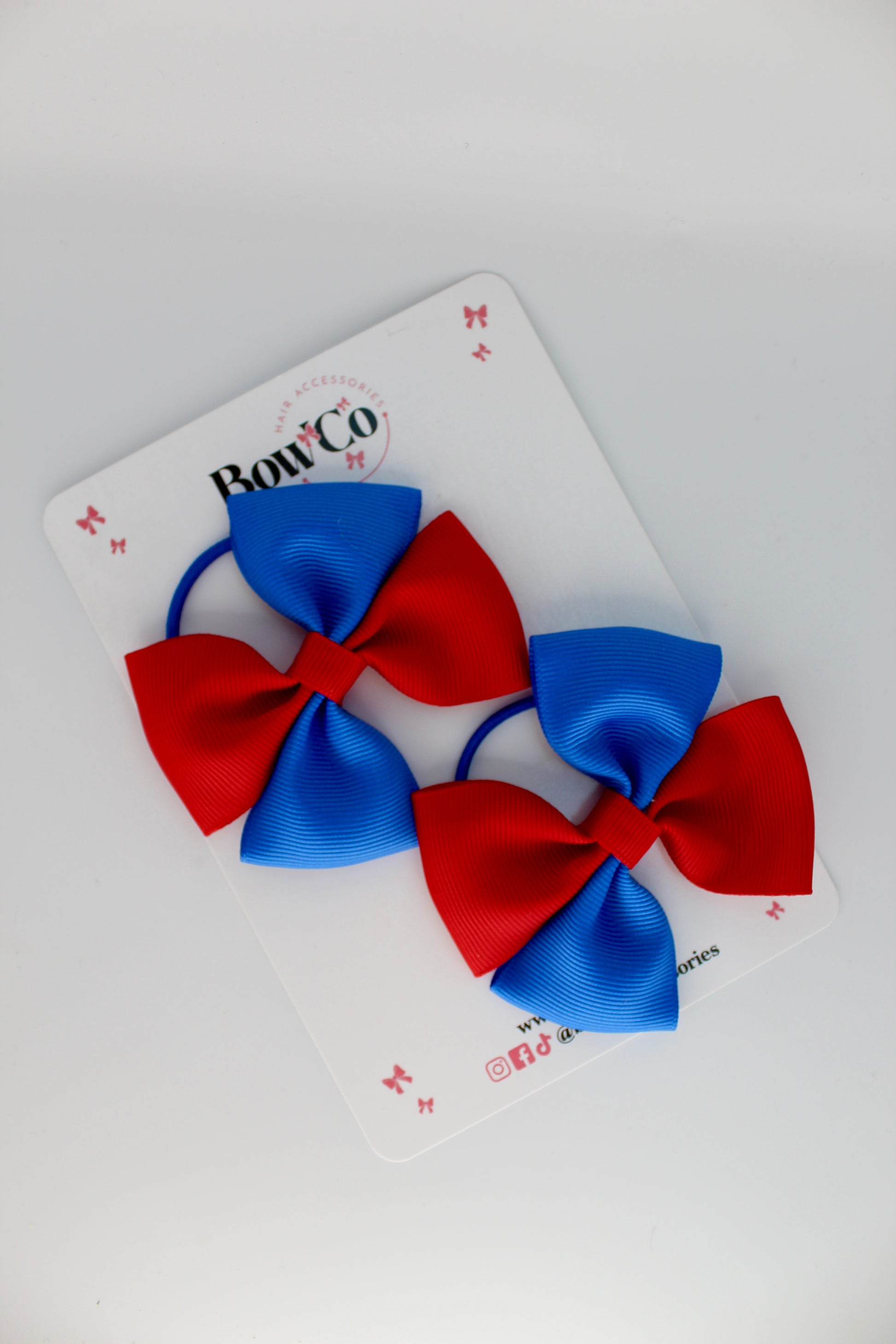 School Bows Royal Blue - Twist Bow Set - Elastic