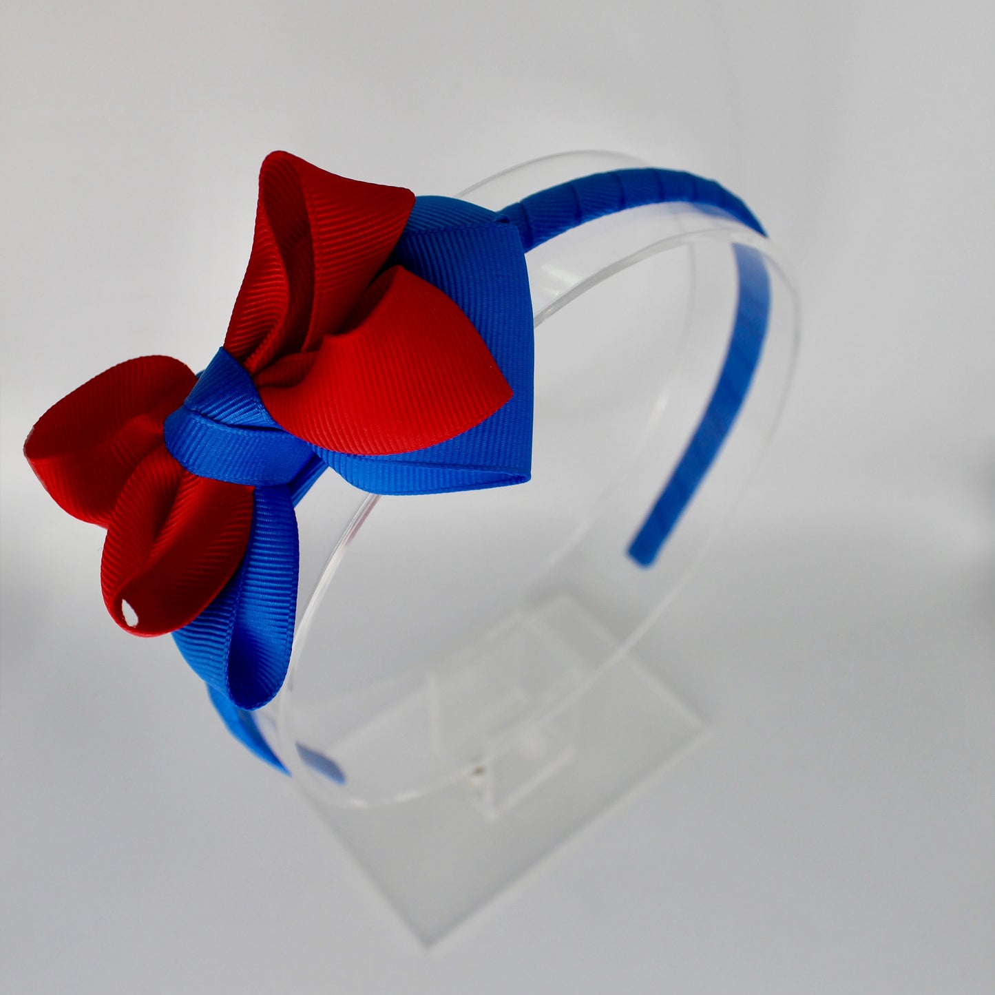Double Loop School Headband - Royal Blue and Red