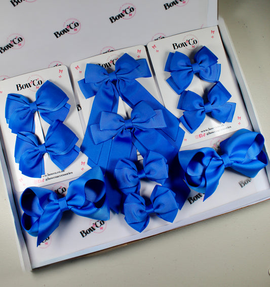 School Bow Bundle Saver - 10 Pack - Royal Blue - Clip