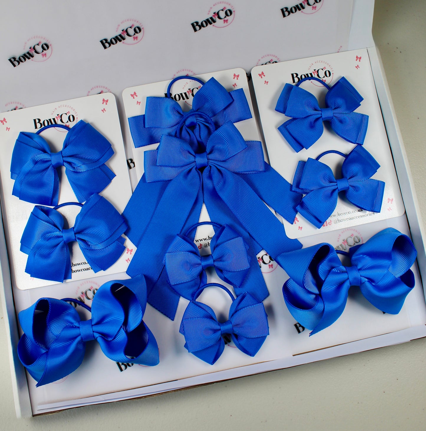 School Bow Bundle Saver - 10 Pack - Royal Blue - Elastic