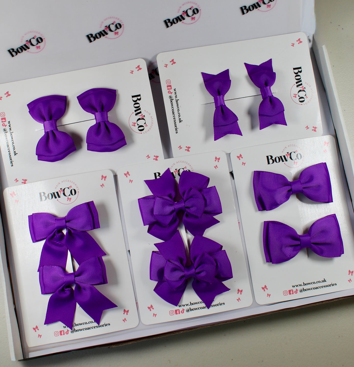 School Bow Bundle Saver - 10 Pack - Purple - Clip
