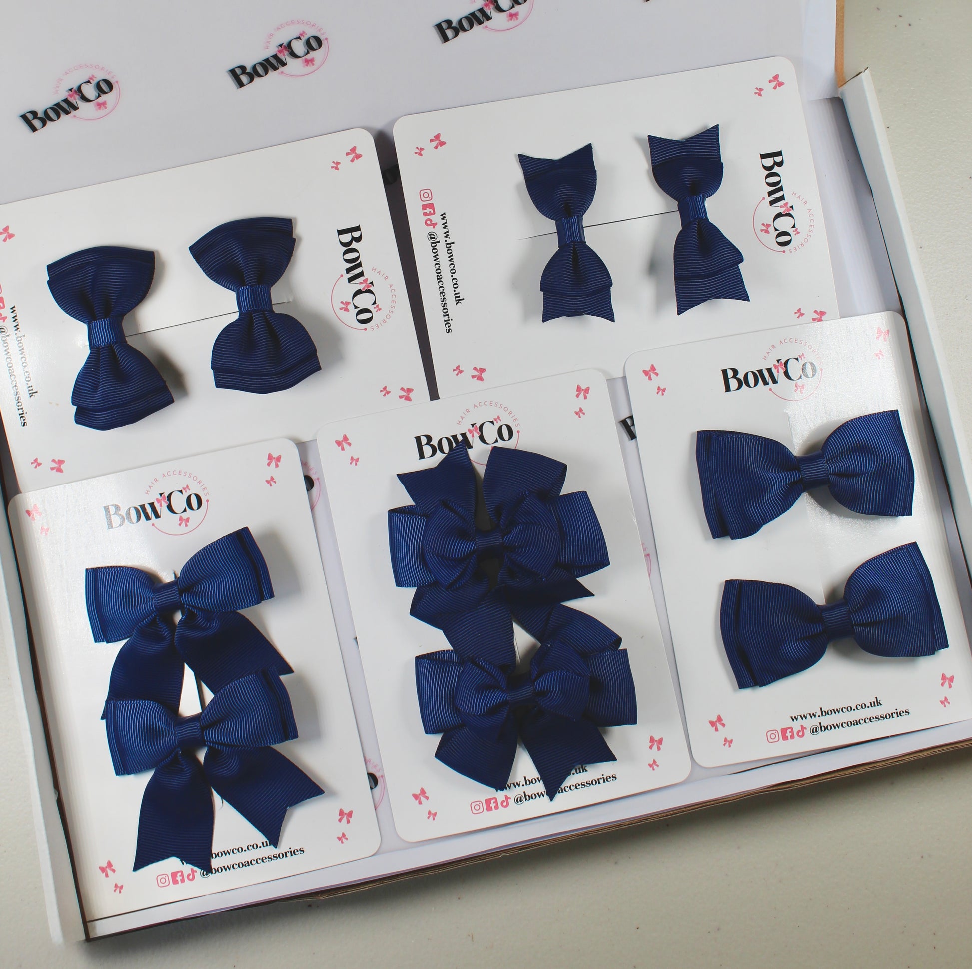 School Bow Bundle Saver - 10 Pack - Navy Blue - Clip