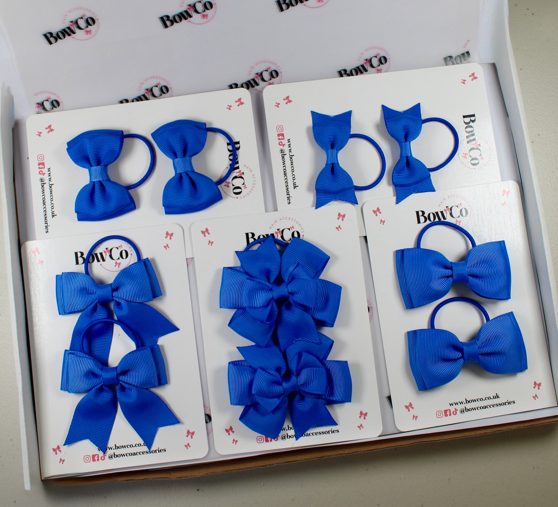 School Bow Bundle Saver - 10 Pack - Royal Blue - Elastic