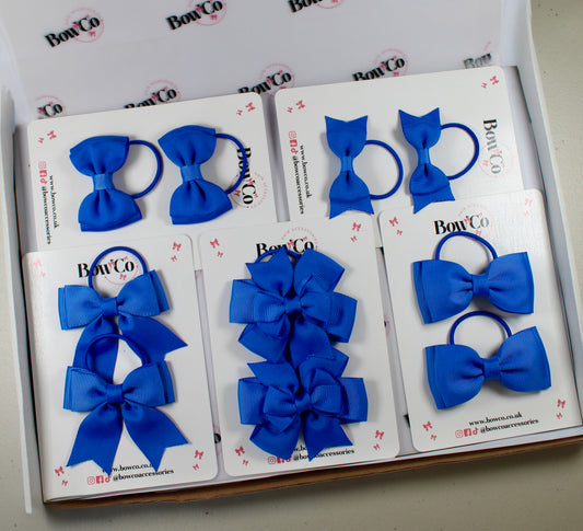 School Bow Bundle Saver - 10 Pack - Royal Blue - Elastic