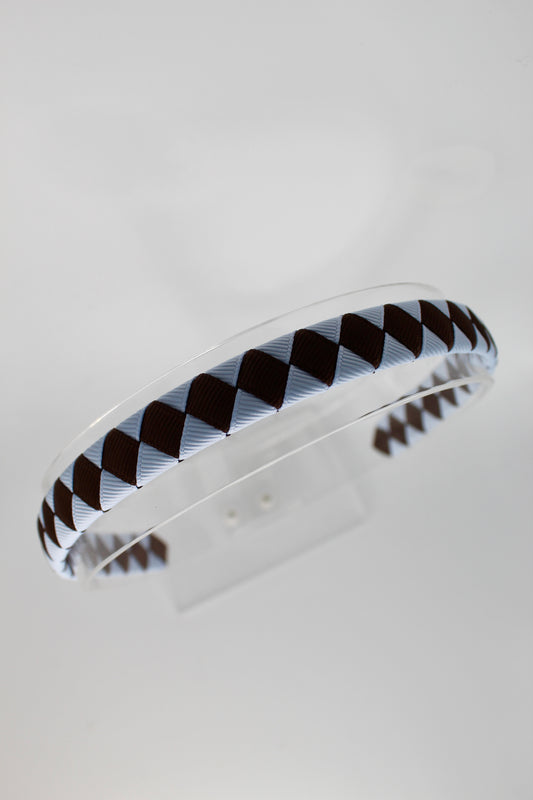 Pleated Bluebell and Brown Hair Band