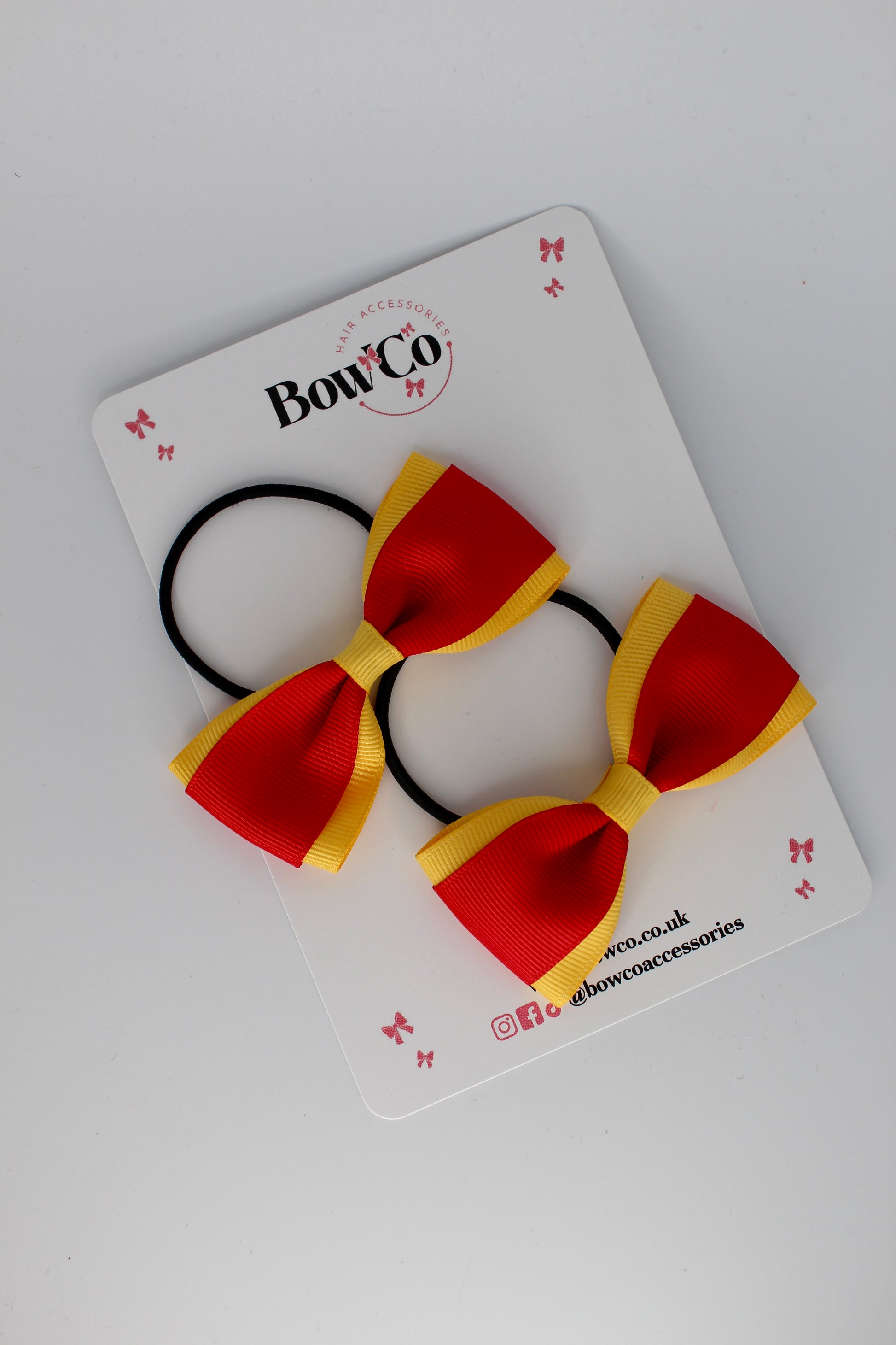 Red and Yellow Gold - Tuxedo Bow Set - Elastic