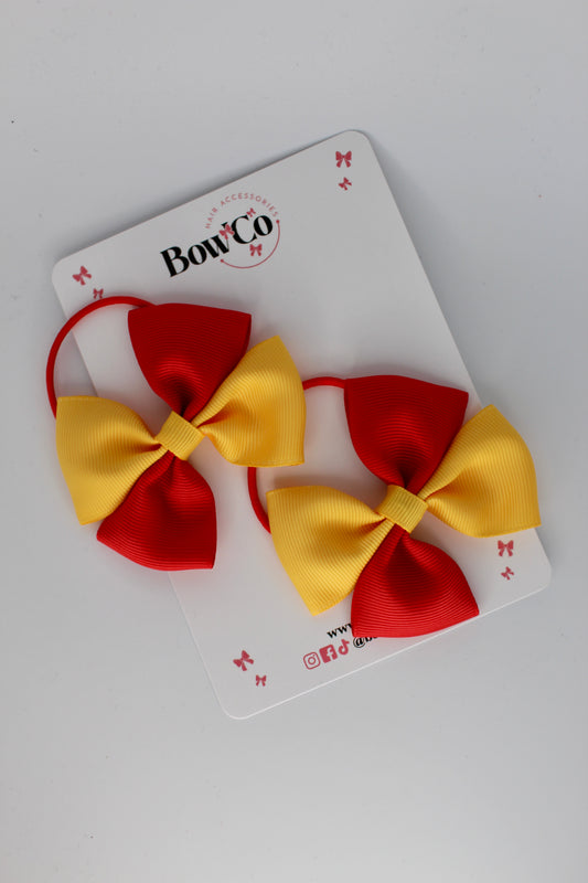 Red and Yellow Gold - Twist Bow Set - Elastic