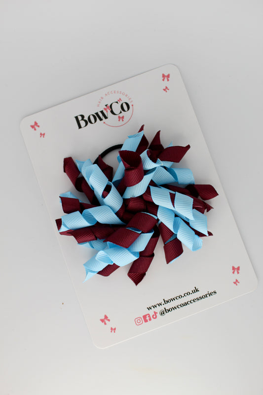 Corker Bow - Elastic - Burgundy and Blue Topaz