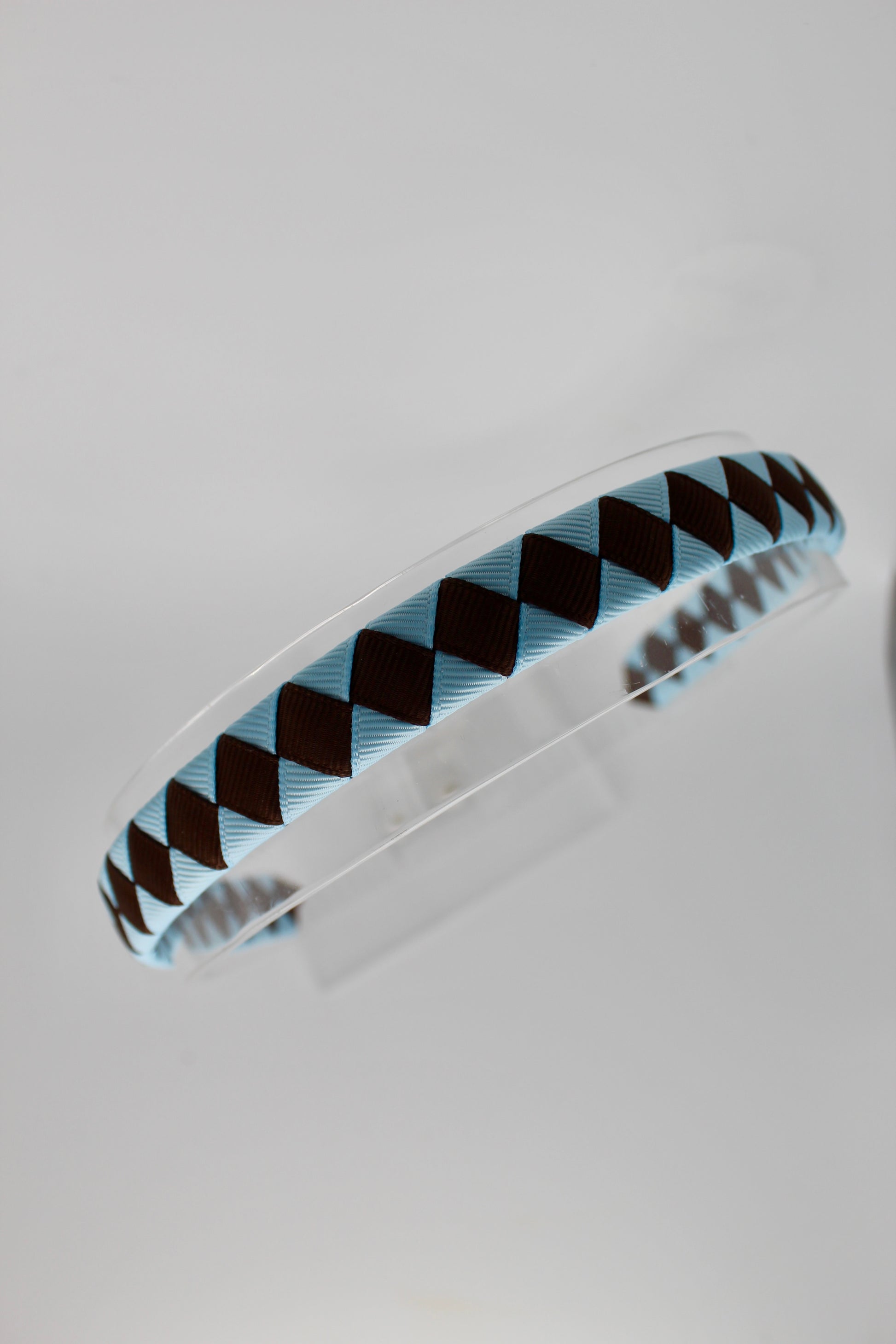 School Hair Accessories - Pleated Blue Topaz and Brown Hair Band