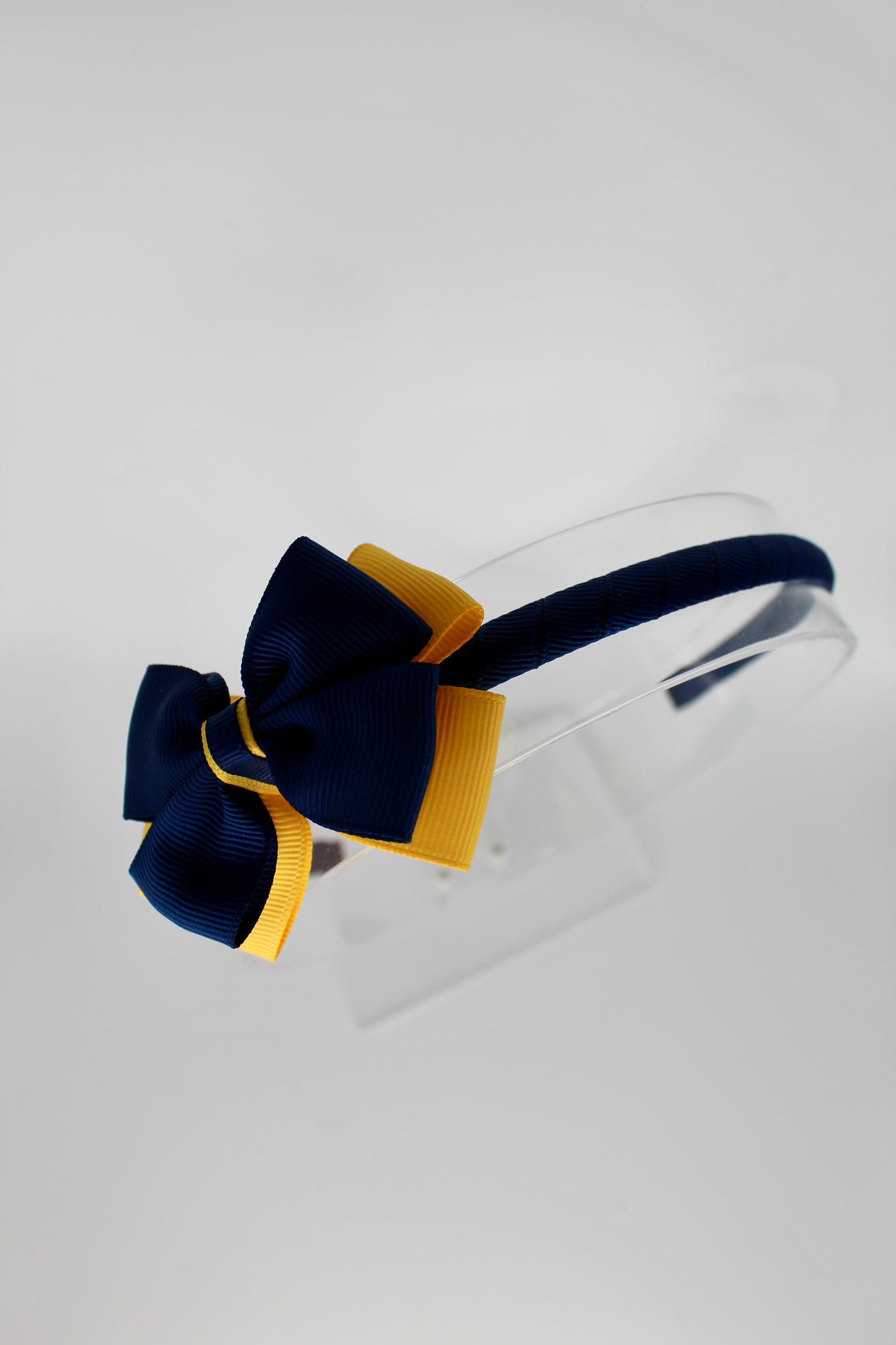Bow School Hairband - Navy Blue and Yellow Gold