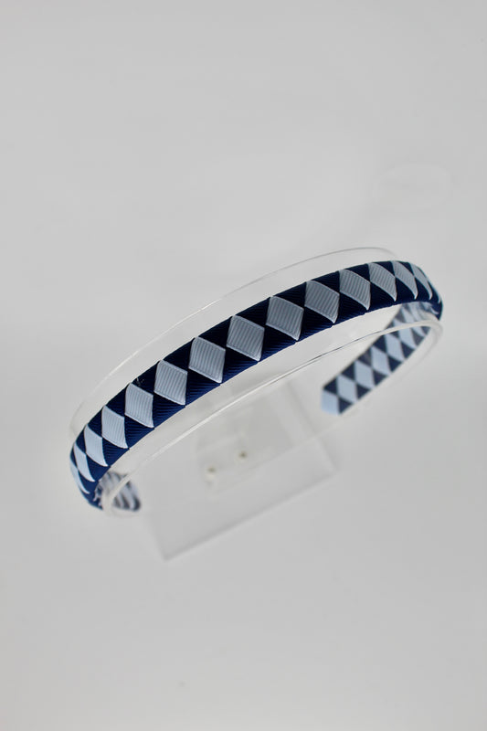 Pleated Navy and Bluebell Hair Band