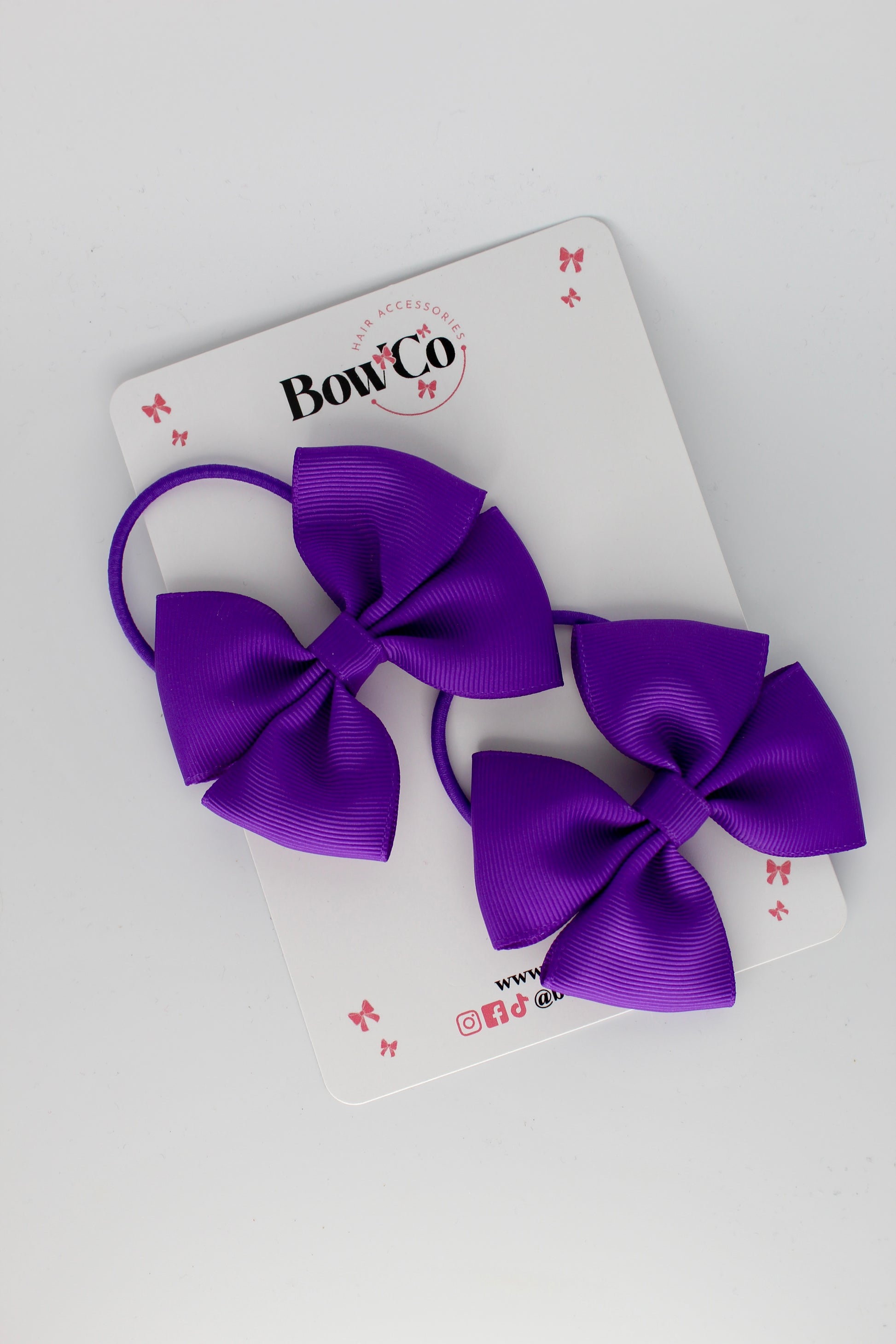 Purple - Twist Bow Set - Elastic