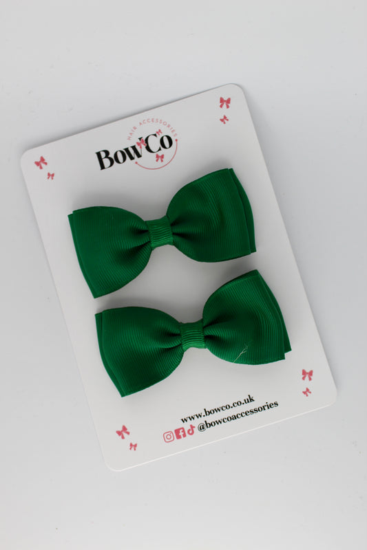 Forest Green Double Lapel - Clip - 2 Pack