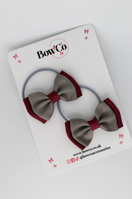 Burgundy and Metal Grey Double Lapel S/M