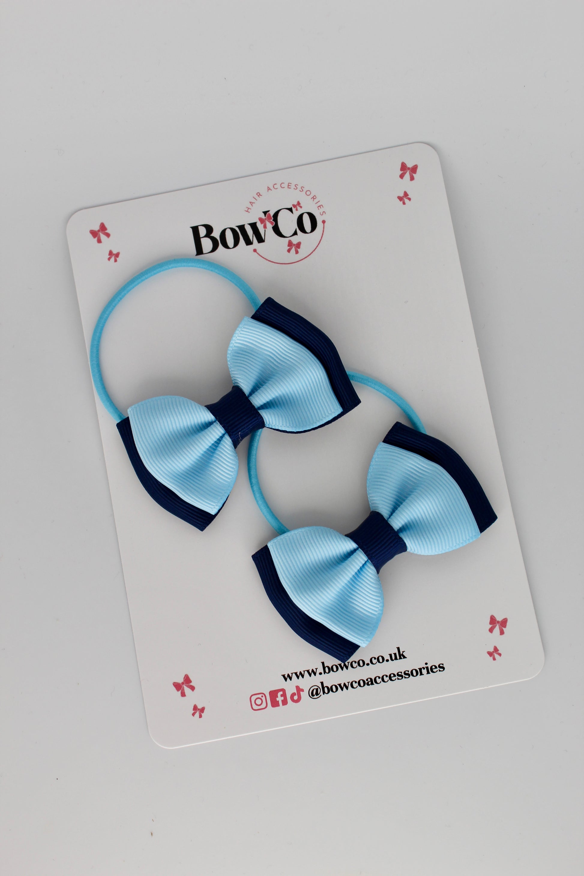 Navy and Blue Topaz - Double Lapel Set - Elastic