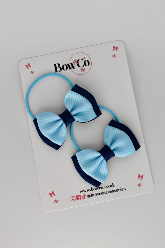 Navy and Blue Topaz - Double Lapel Set - Elastic