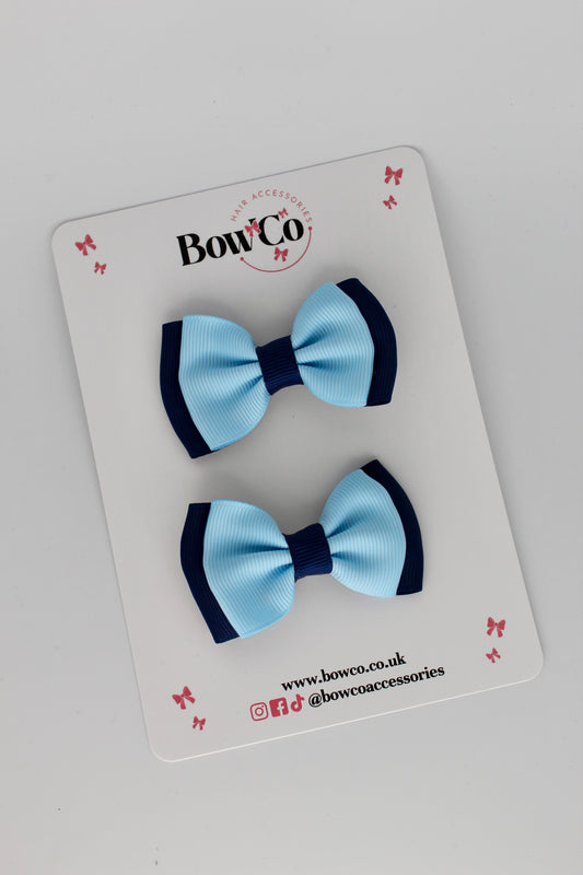 Navy and Blue Topaz - Double Lapel Set - Clip