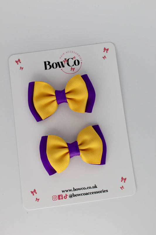 Purple and Yellow Gold - Double Lapel Clip