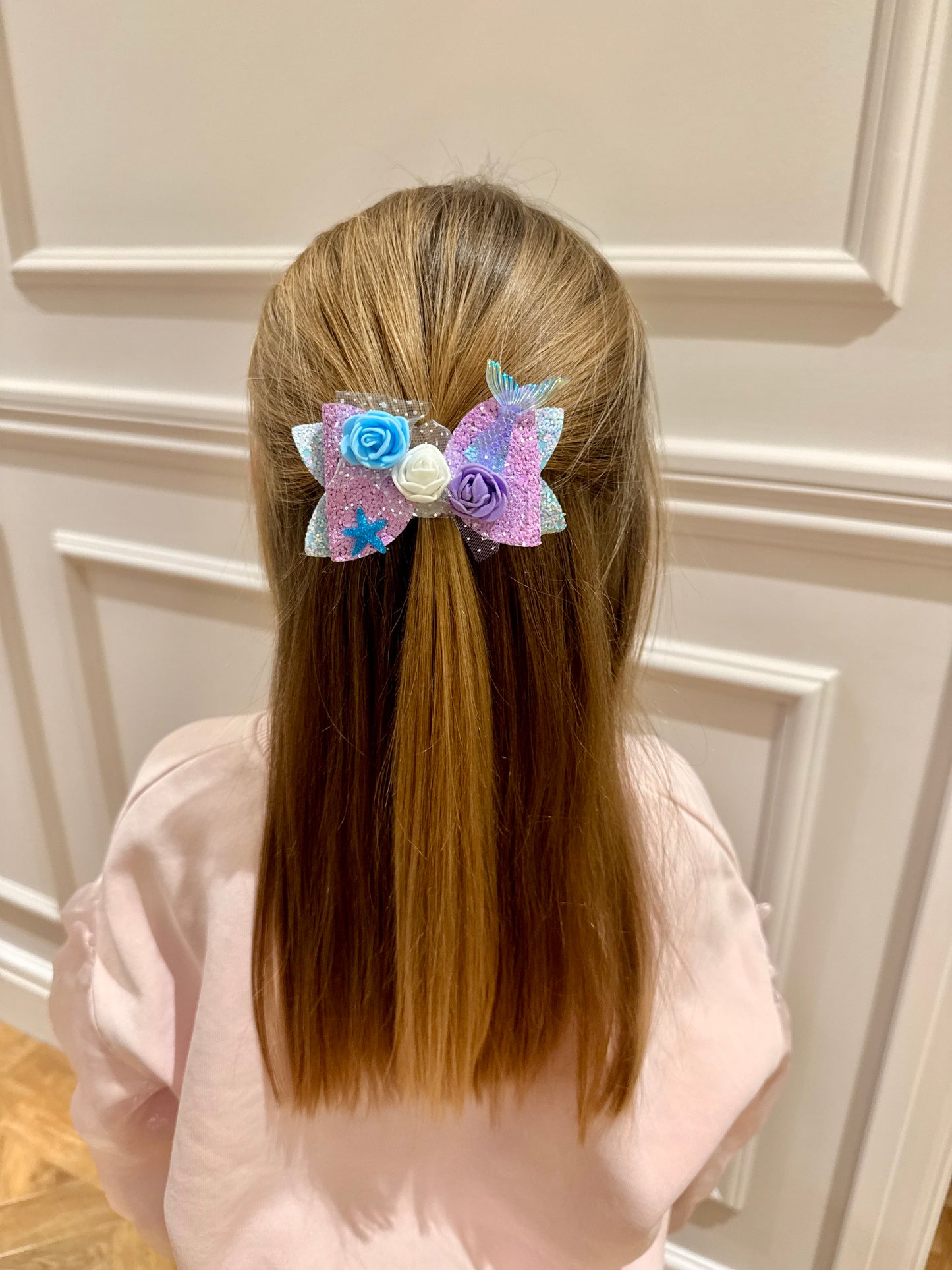 Pink and Blue Mermaid Bow Hair Clip – 3.5 Inches