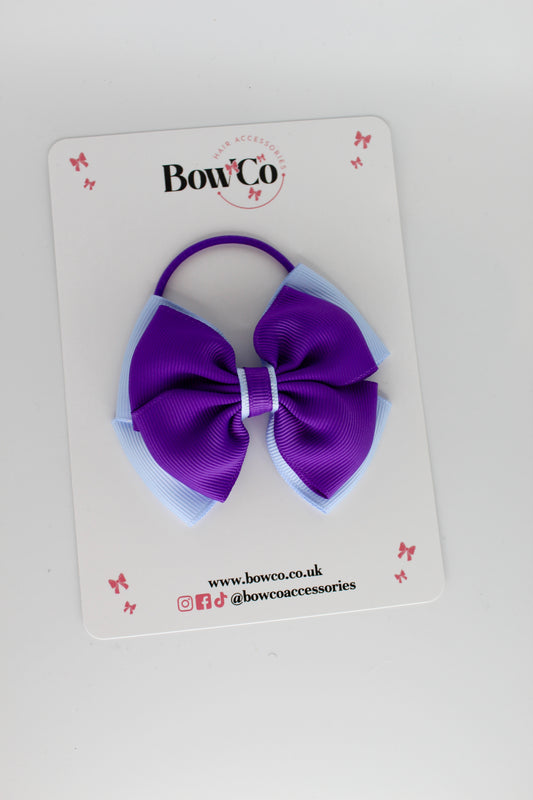 Purple and Bluebell - Layer Edge Bow - Elastic