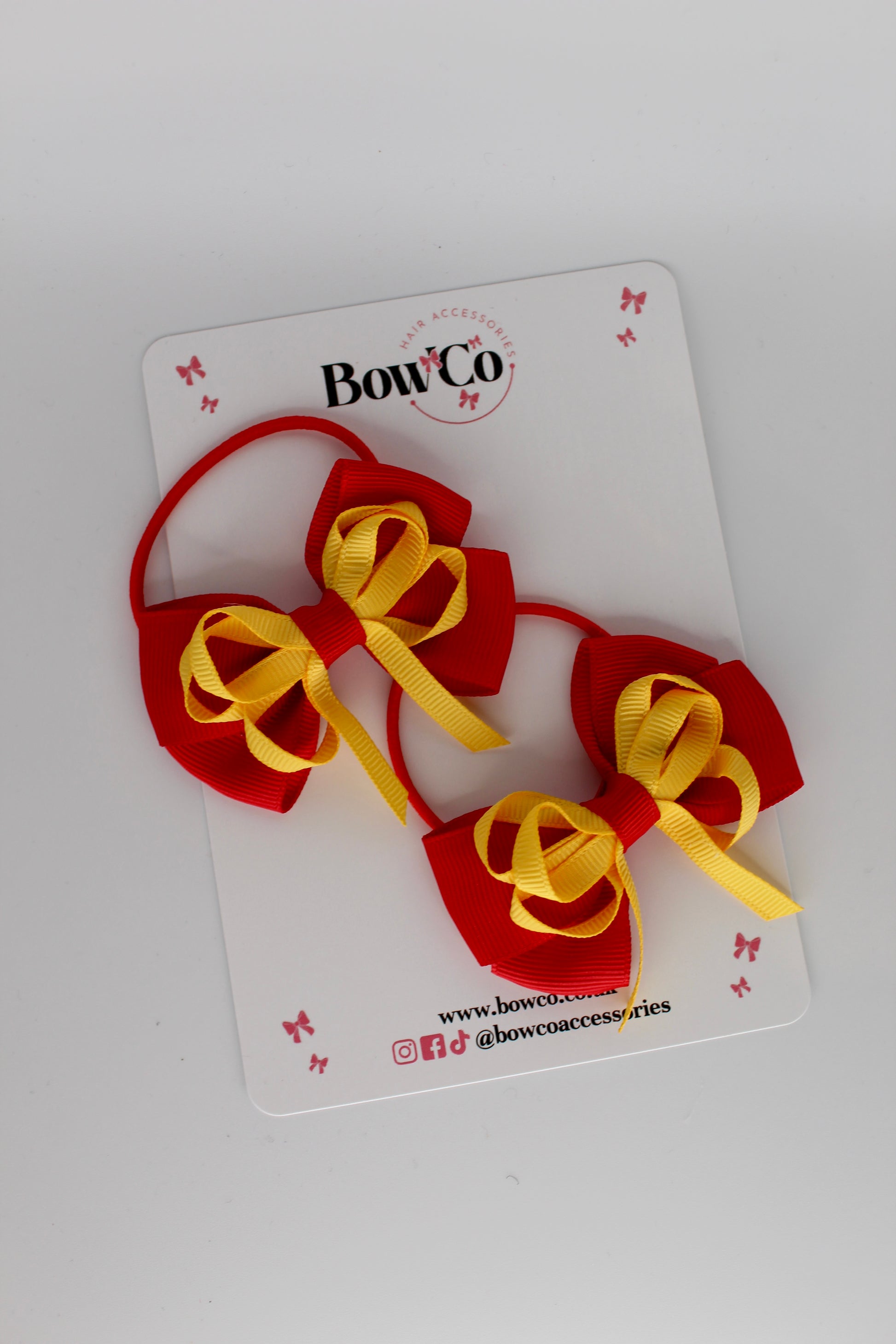 Red and Yellow Gold - Double Bow Set - Elastic