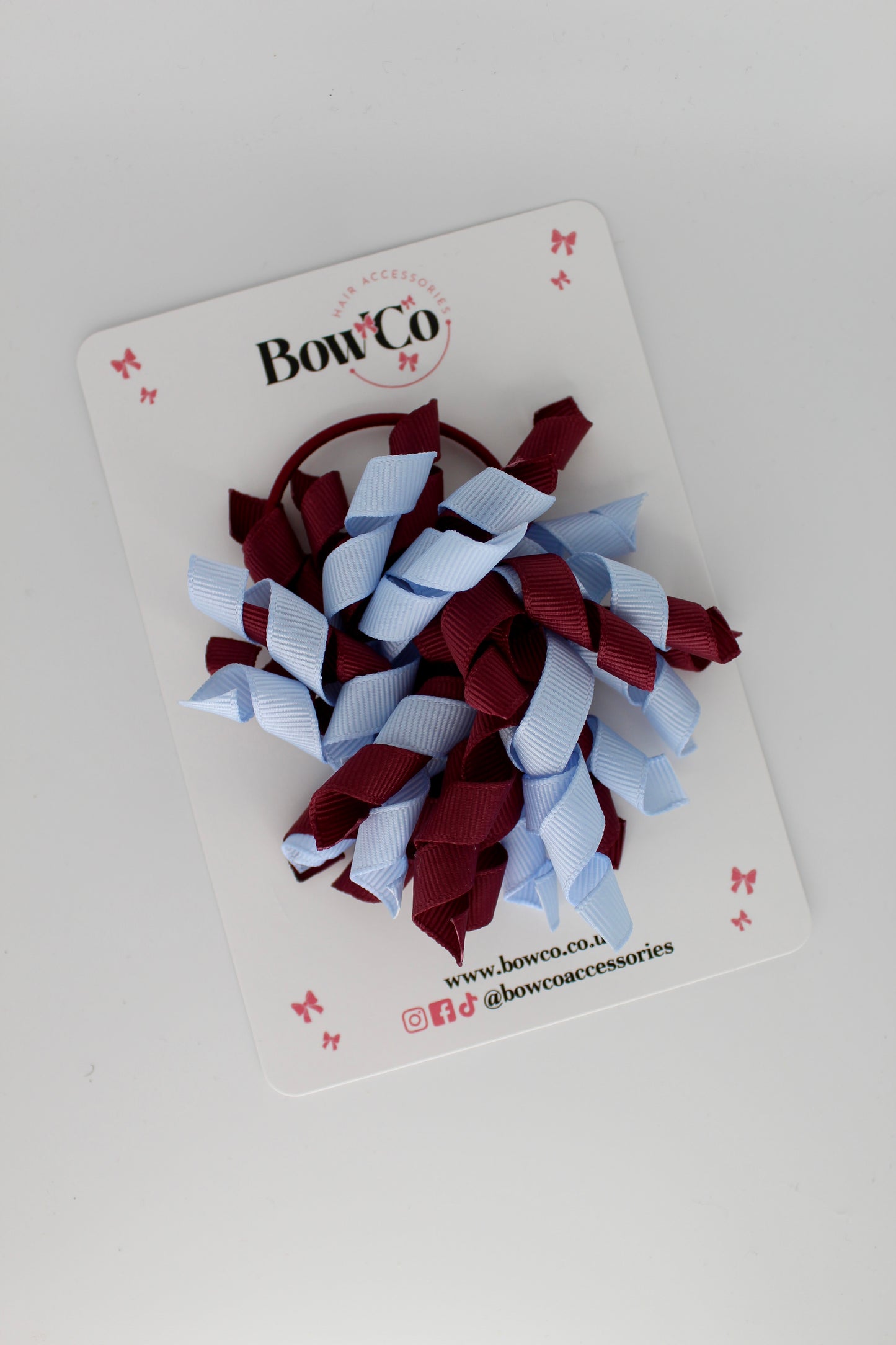 Corker Bow - Elastic - Burgundy and Bluebell
