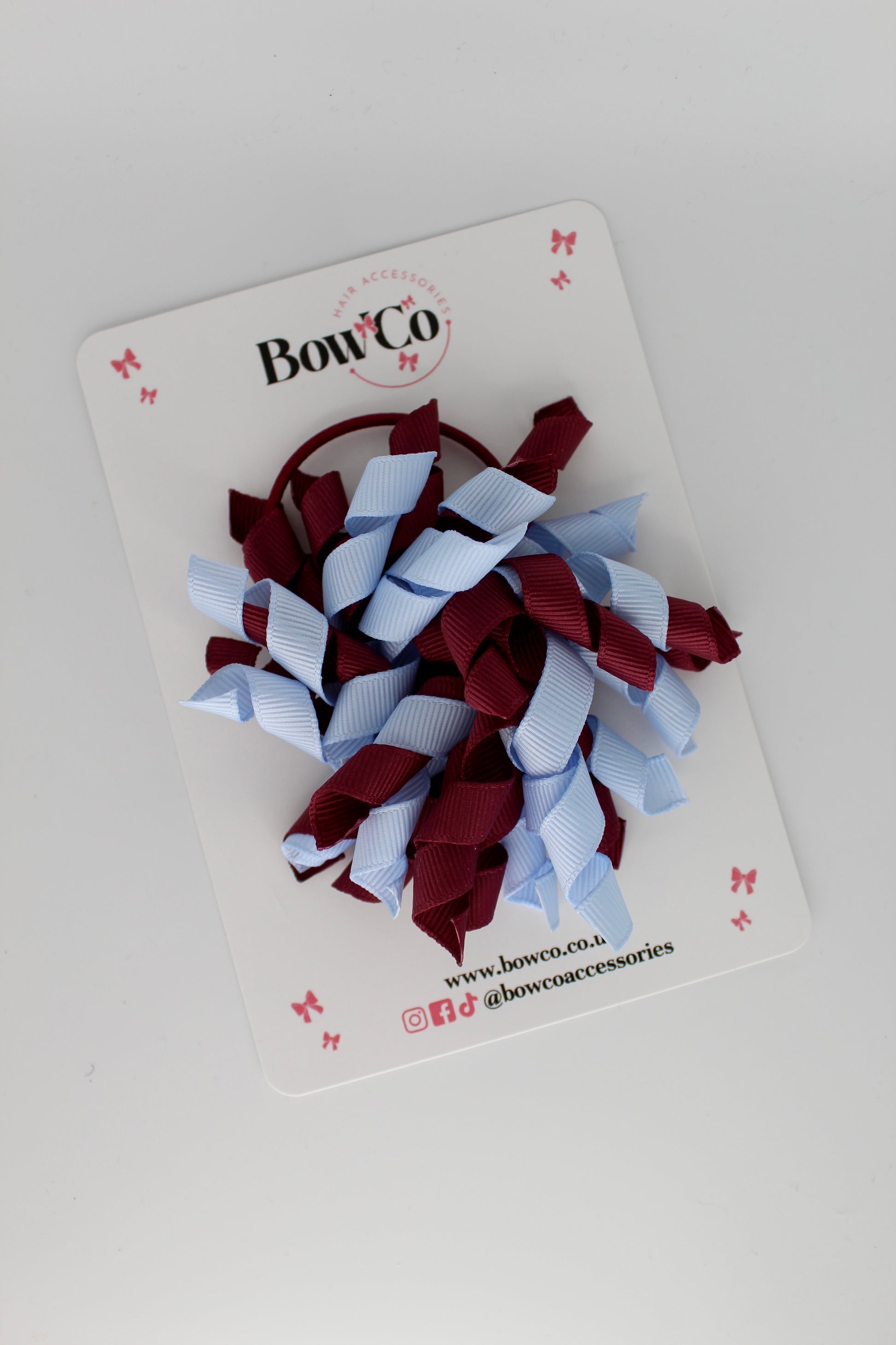 Corker Bow - Elastic - Burgundy and Bluebell
