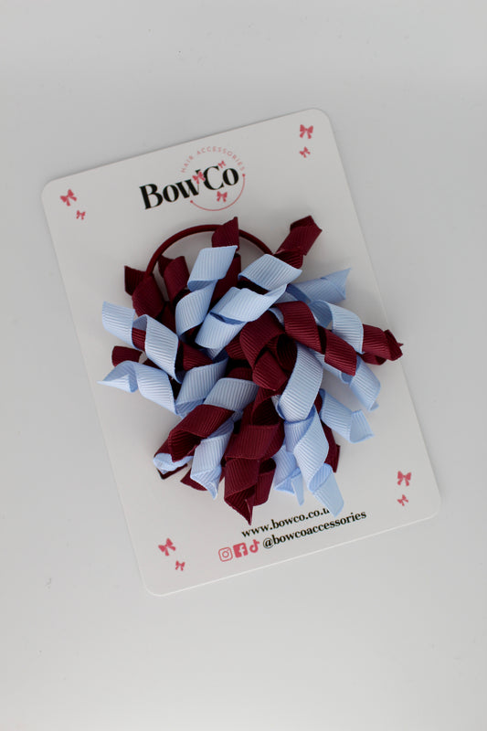 Corker Bow - Elastic - Burgundy and Bluebell