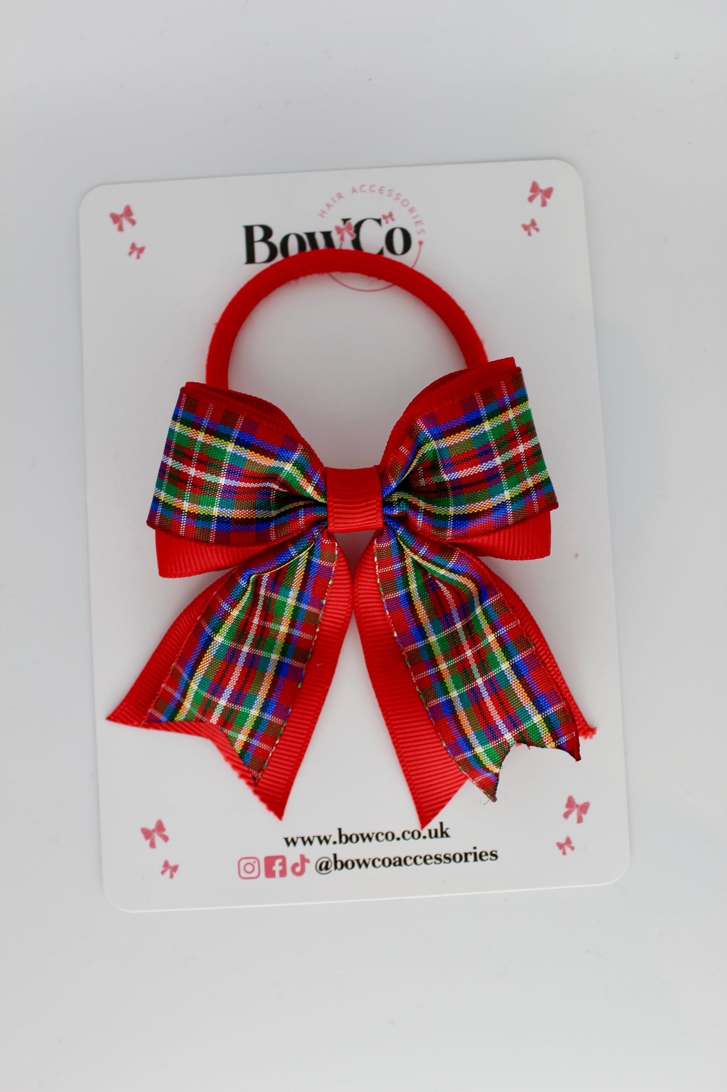 3-Inch Classic Tartan Tail Bow Elastic