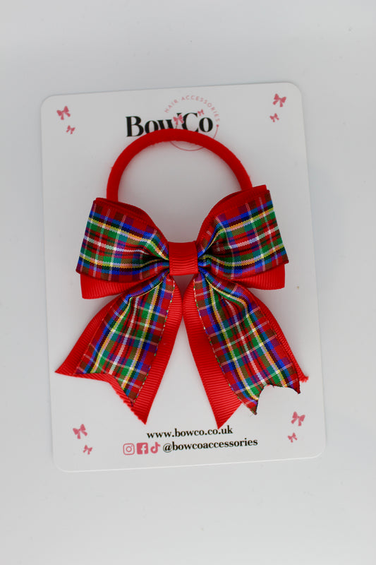 3-Inch Classic Tartan Tail Bow Elastic