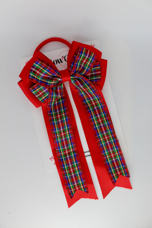 Classic Christmas Tartan Double-Tail Bow