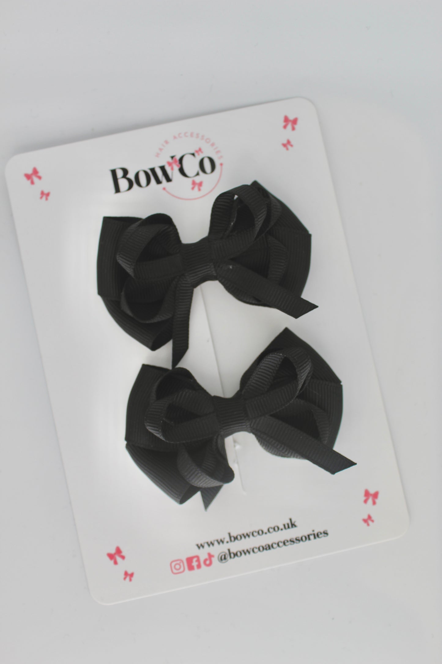 Black - Double Bow Set - Clip